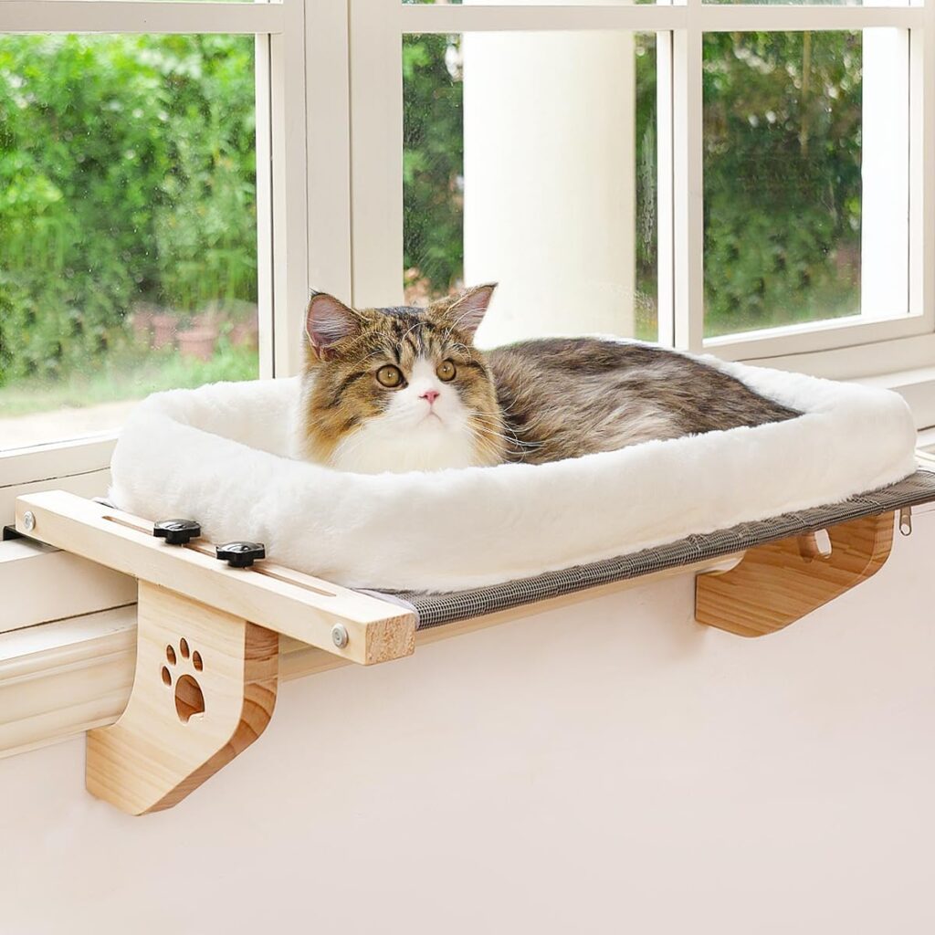 Best Cat Beds for Cozy Corners AMOSIJOY cat sill window perch with cushion bed for cats who enjoy window watching