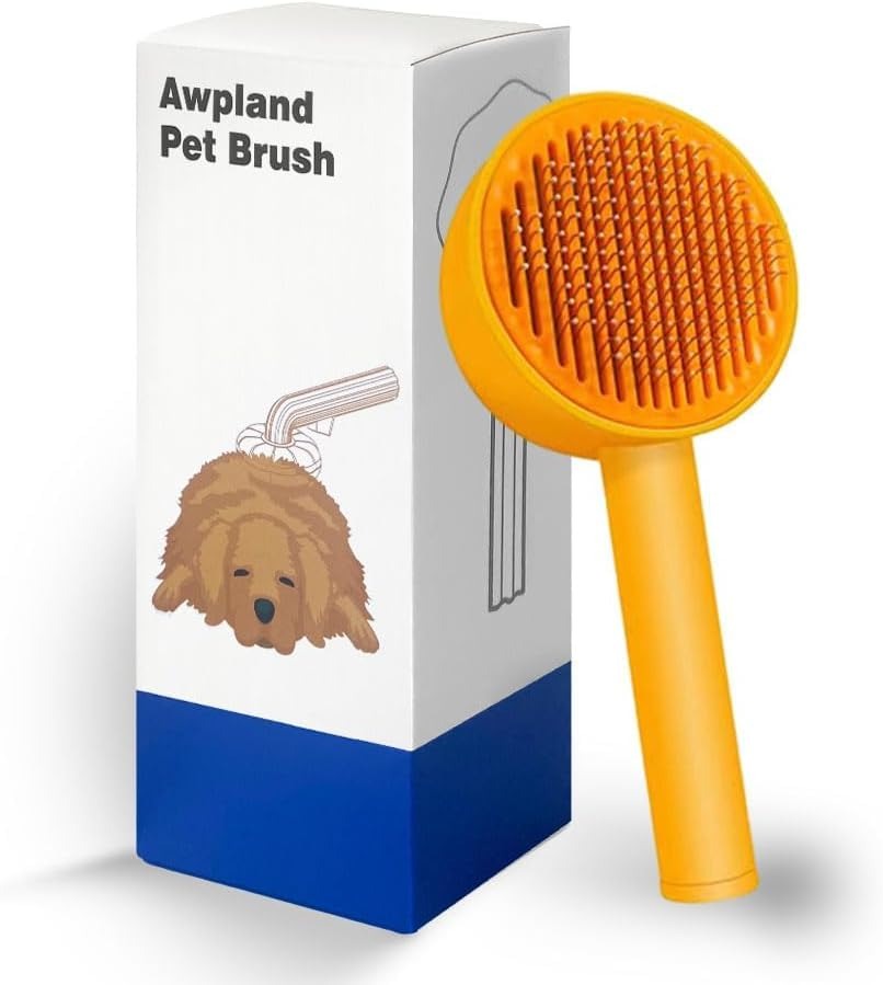 awpland gentle self cleaning pet brush