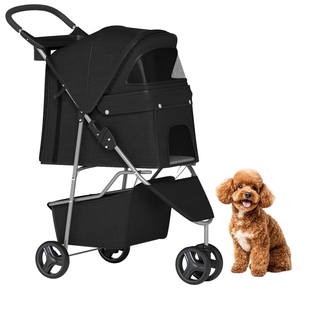 Best Pet Strollers for Dogs and Cats BestPet 3-wheel foldable pet stroller for budget-friendly walks with small pets