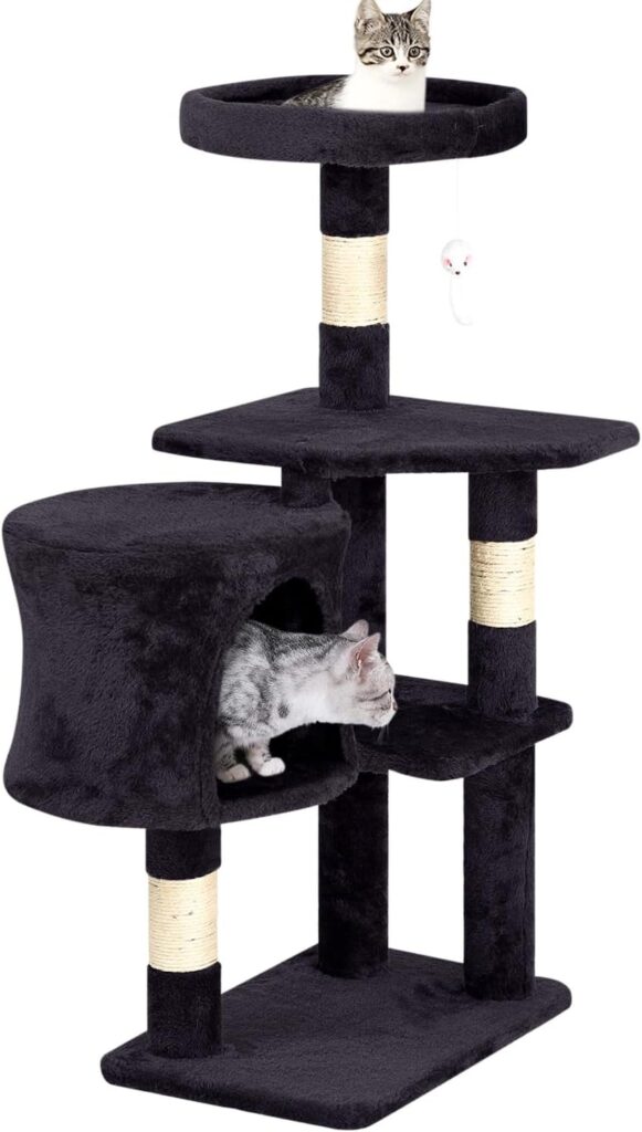 BestPet 36 inch cat tree tower with plush perch, condo, sisal scratching posts, and hanging toy