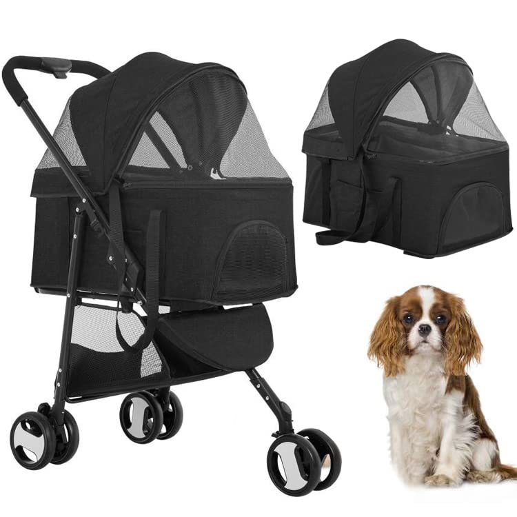 Best Pet Strollers for Dogs and Cats BestPet Premium 3-in-1 multifunction pet stroller with detachable carrier for dogs and cats