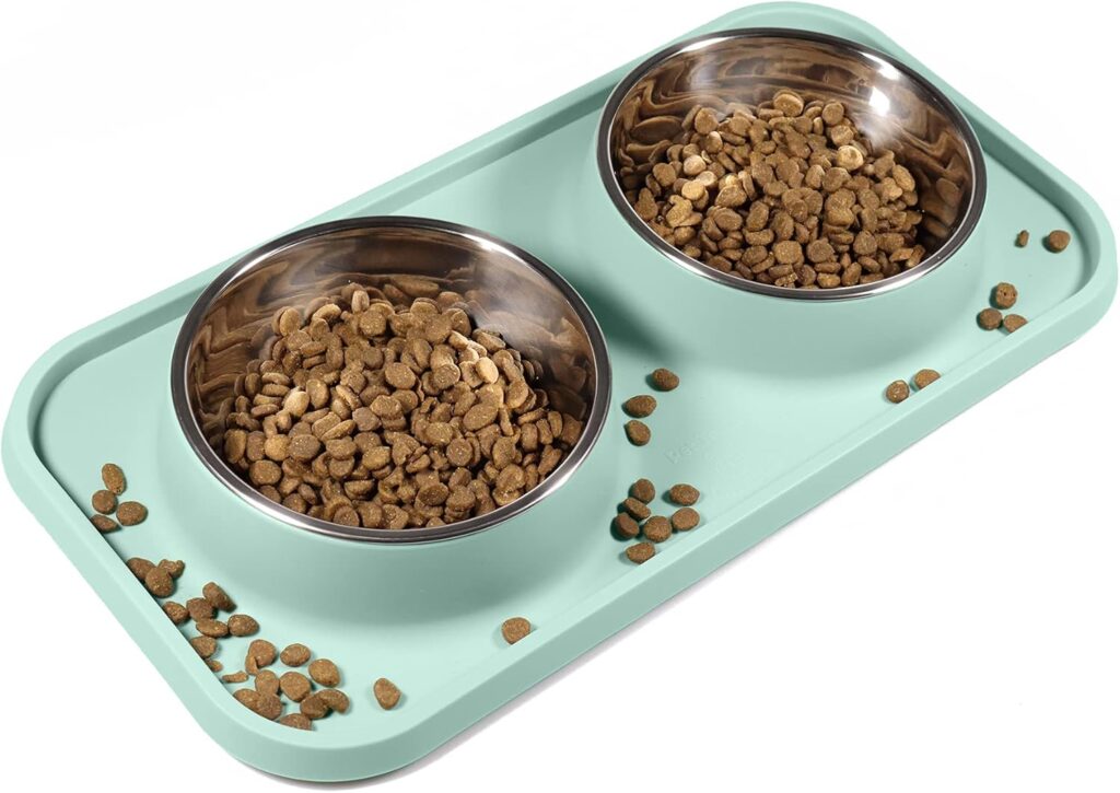 L.D.Dog cat food bowls with non-spill tray for messy eaters