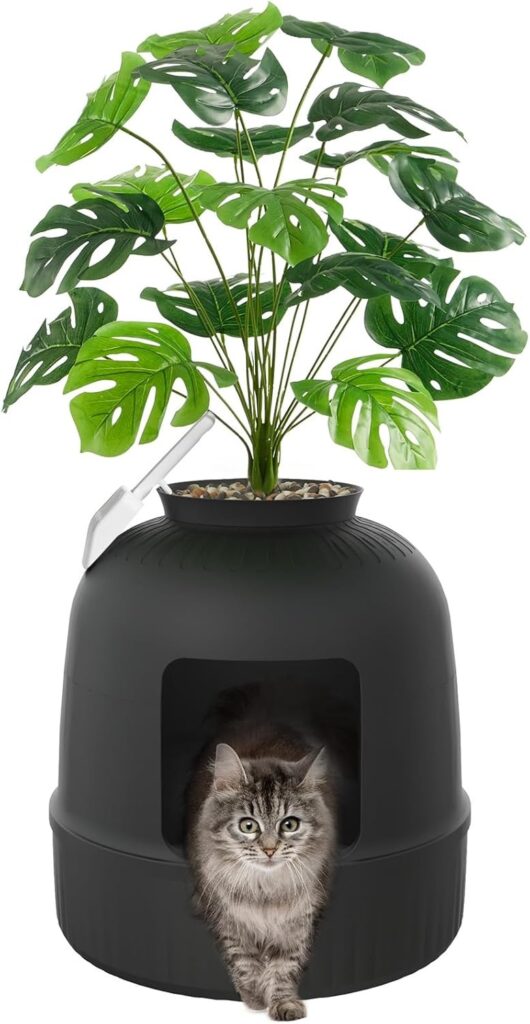 Best Cat Litter Boxes for Small Apartments Lifewit hidden cat litter box enclosure disguised as a faux plant for home decor