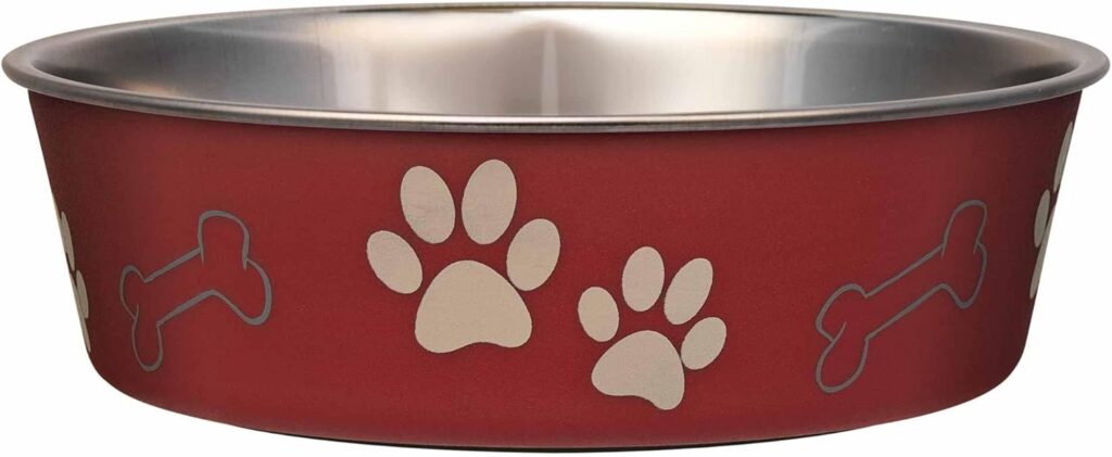 Loving Pets Bella stainless steel cat bowl with removable rubber base