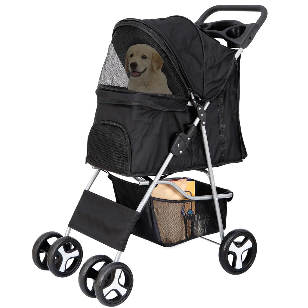 Best Pet Strollers for Dogs and Cats Nova Microdermabrasion 4-wheel foldable pet stroller for small dogs and cats