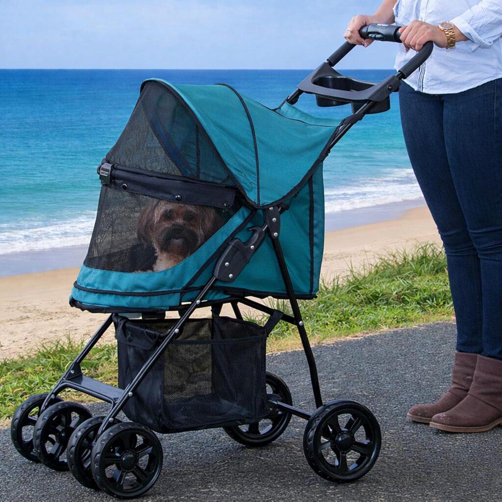 Best Pet Strollers for Dogs and Cats Pet Gear No-Zip Happy Trails Lite pet stroller for everyday walks with small dogs and cats