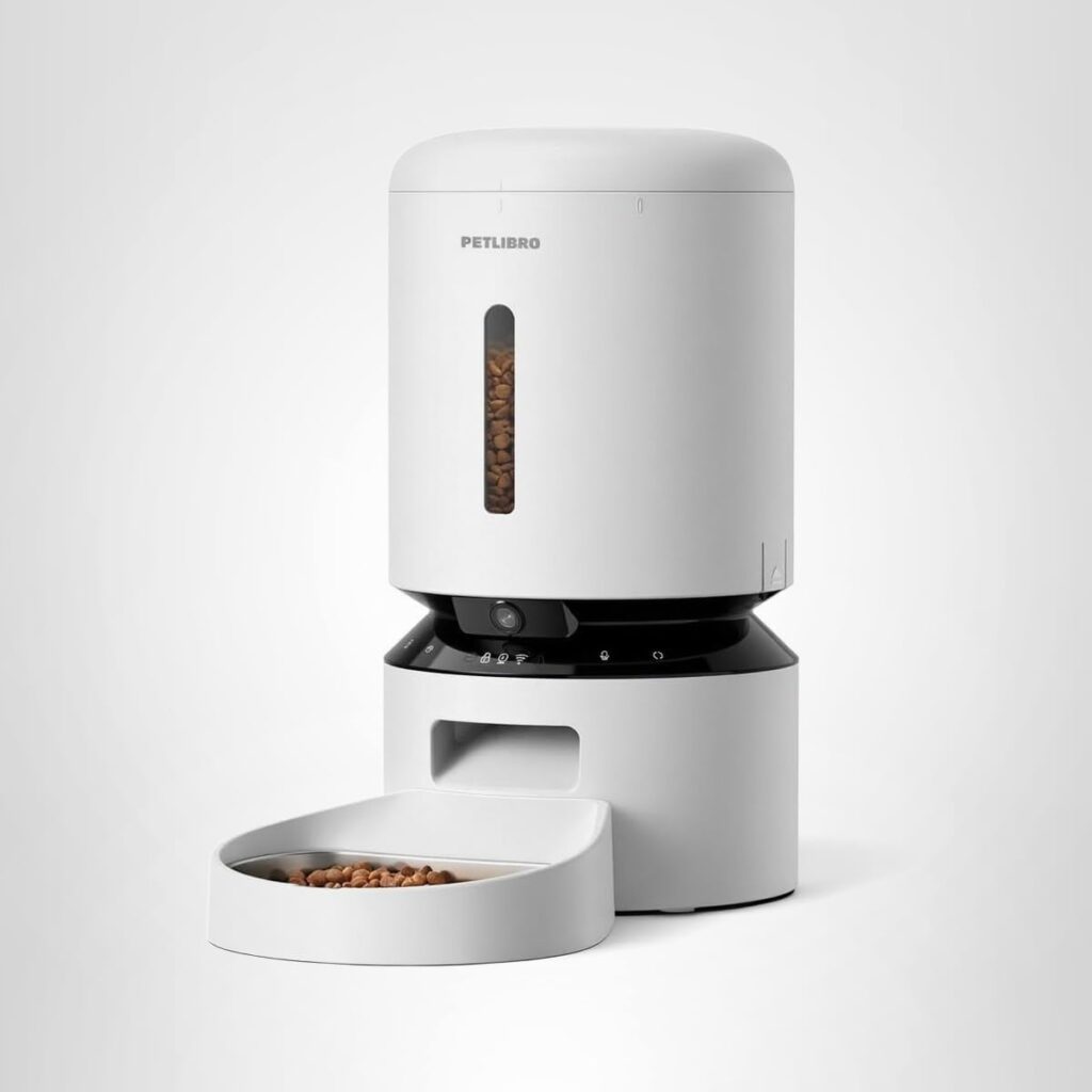 Best Automatic Cat Feeders for Busy Cat Parents PETLIBRO automatic cat feeder with camera, night vision, app control, two-way audio, and 5L food storage