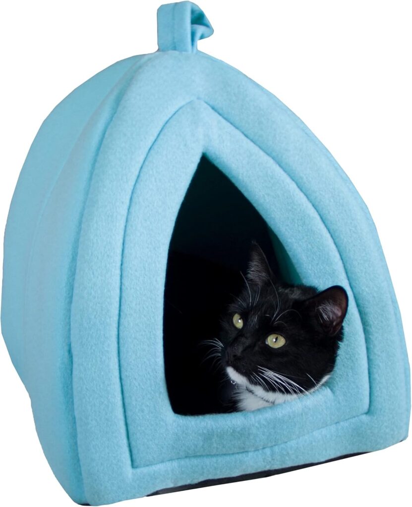 How to Help a New Cat Feel Safe at Home PETMAKER indoor cat house bed with soft hideaway design for small spaces