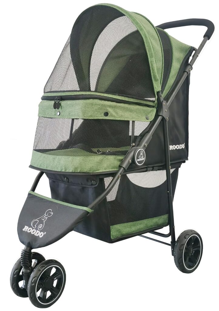 Best Pet Strollers for Dogs and Cats ROODO 3-wheel lightweight foldable pet stroller for jogging parks and outdoor walks
