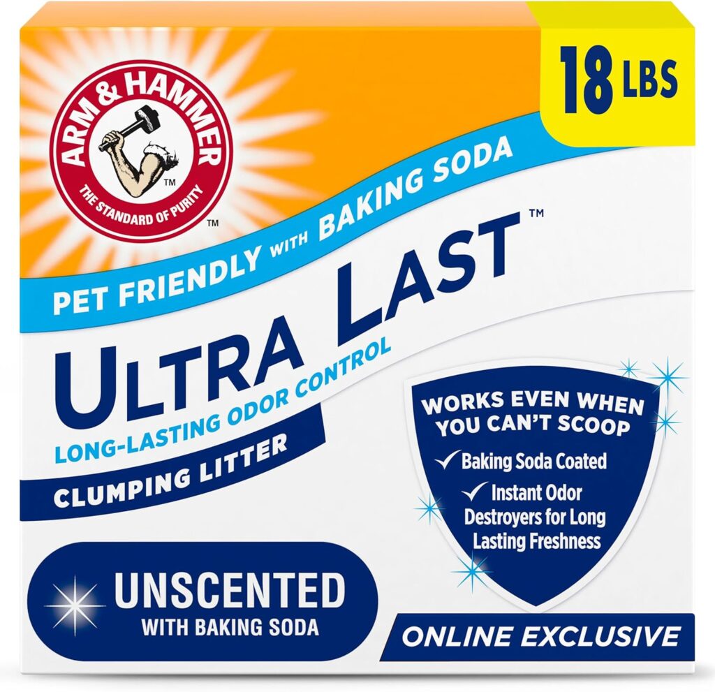ARM & HAMMER Ultra Last Multi-Cat Litter ARM & HAMMER Ultra Last unscented multi-cat clumping litter with baking soda odor control