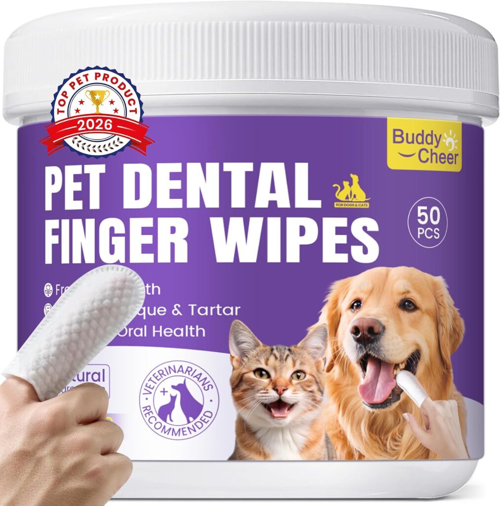 BuddyCheer No-Rinse Dental Care Wipes BuddyCheer no-rinse dental care wipes for cat and dog teeth cleaning