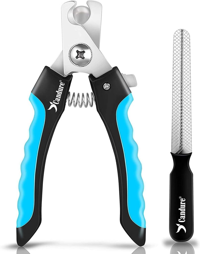 Candure Dog Nail Clippers and Trimmer with Safety Guard Candure pet nail clippers with safety guard for adult cats and regular grooming