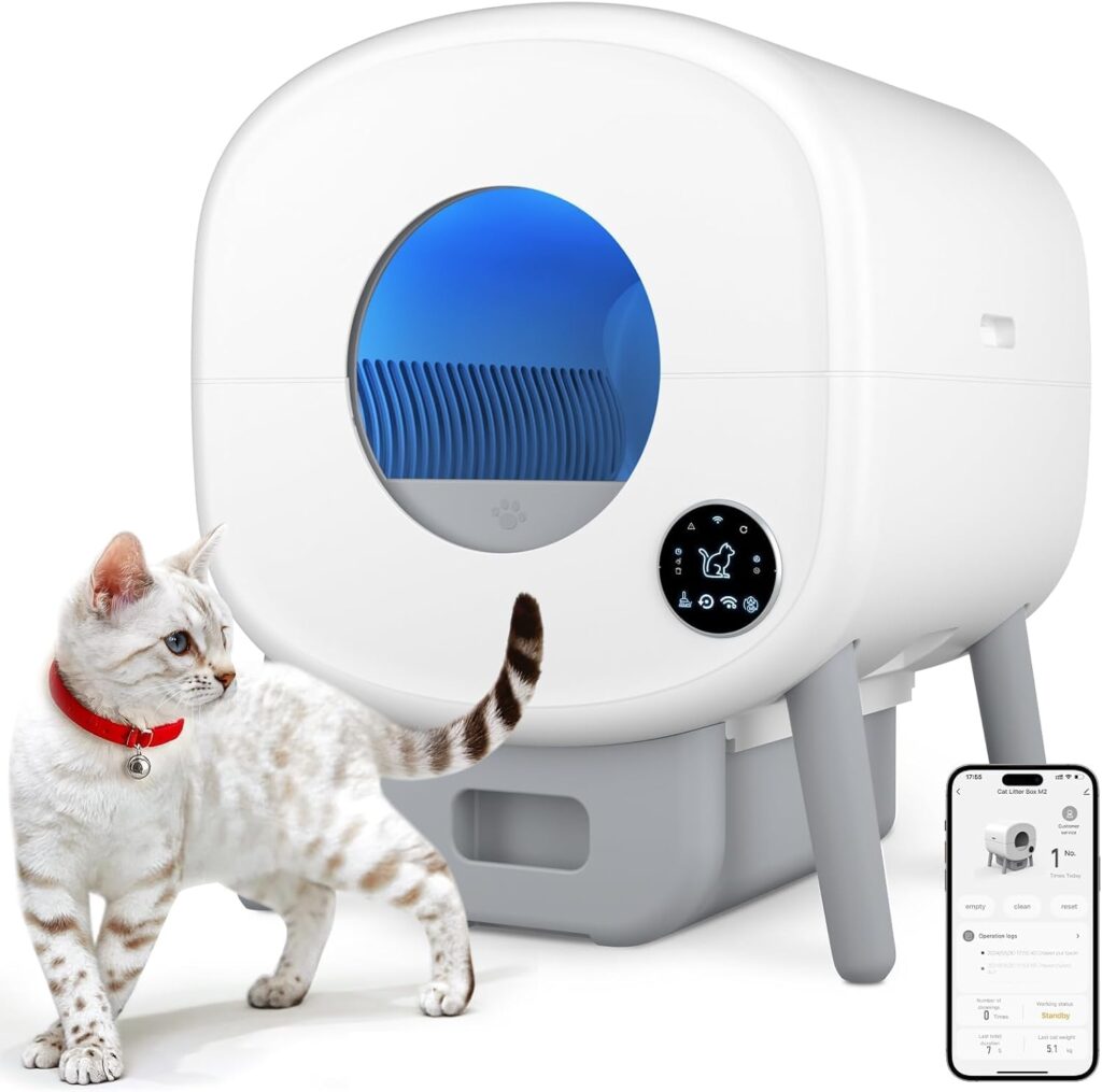 Cumrige app-controlled self-cleaning litter box with large rotating drum