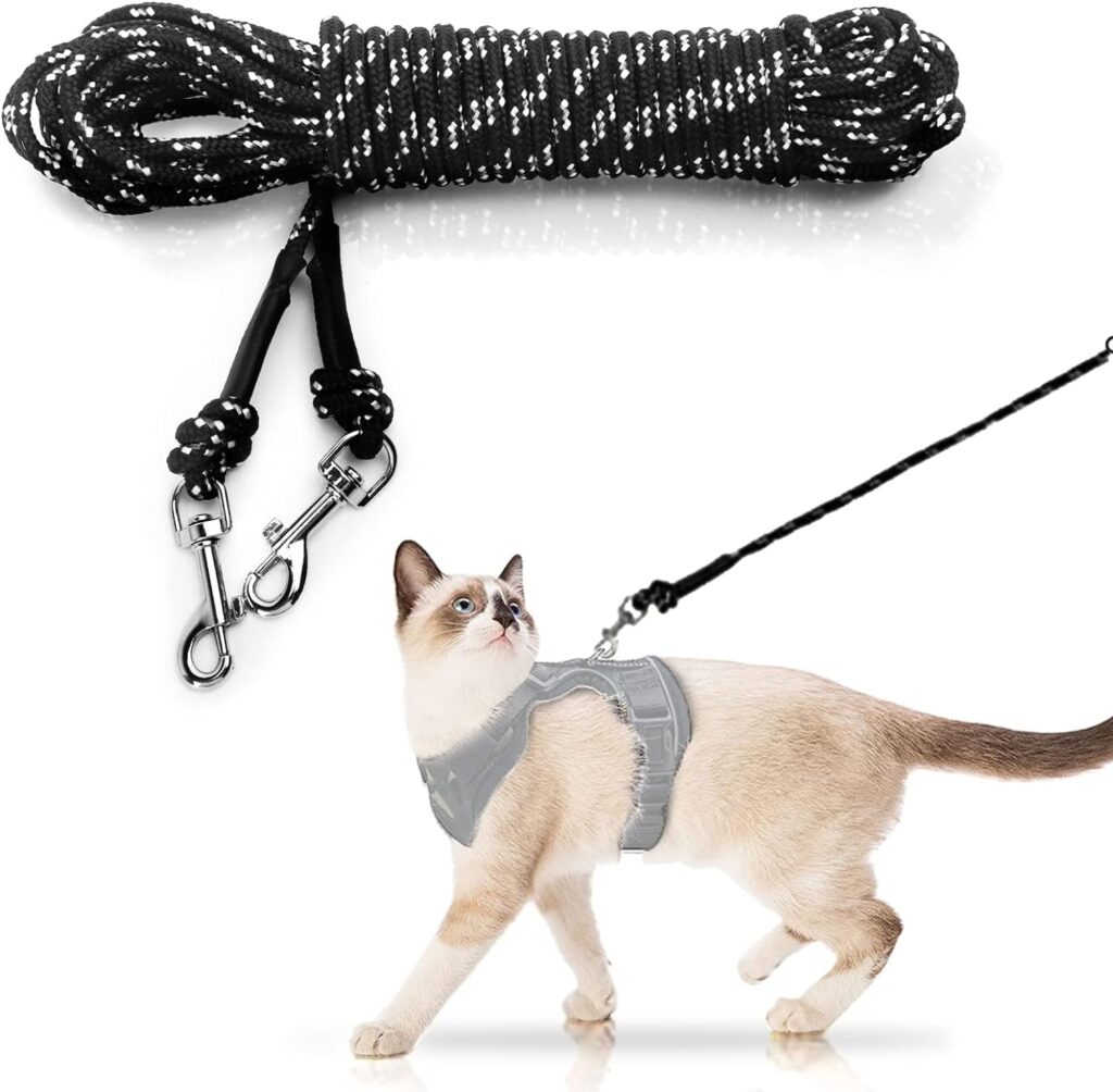 Extra long cat leash for yard patio and outdoor training