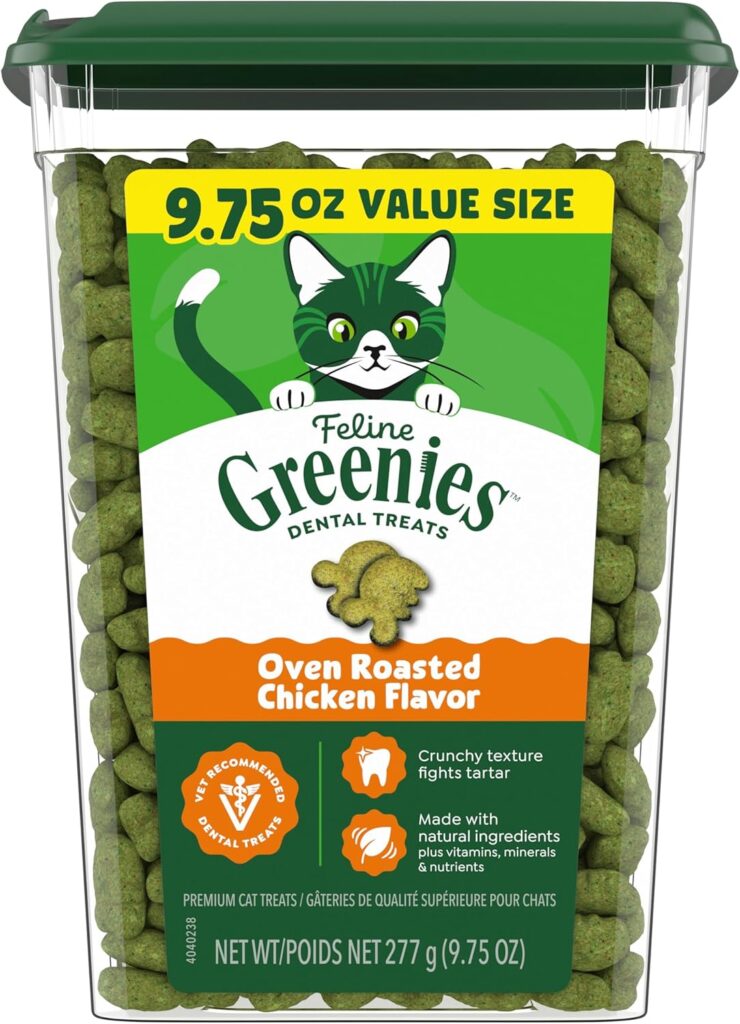 Greenies Feline Dental Cat Treats Greenies Feline dental cat treats in oven roasted chicken flavor