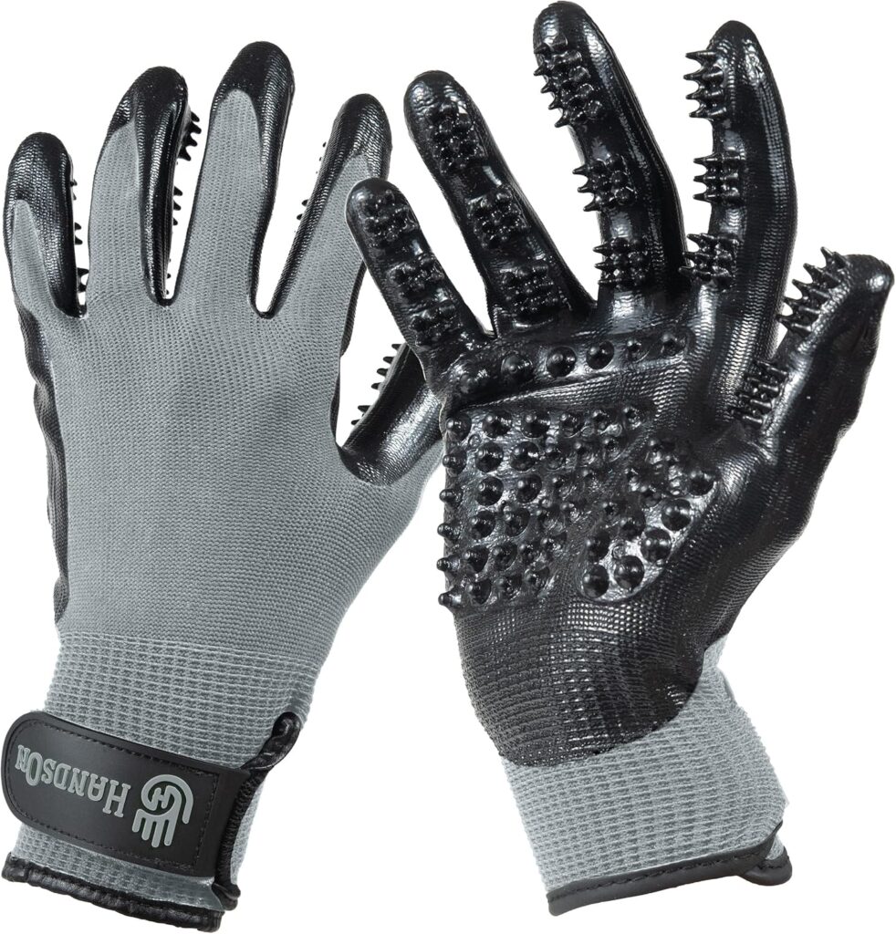 HandsOn Pet Grooming Gloves HandsOn pet grooming gloves for shedding bathing and hair removal
