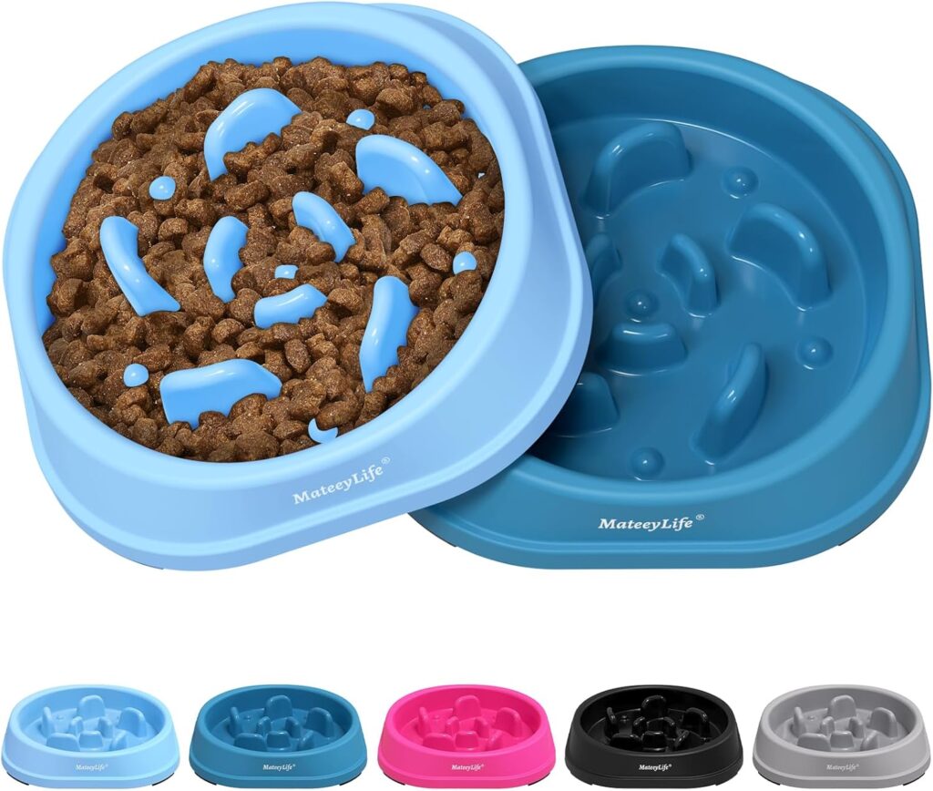 MateeyLife Small Slow Feeder Cat Bowls MateeyLife small slow feeder cat bowls with puzzle maze design for dry food