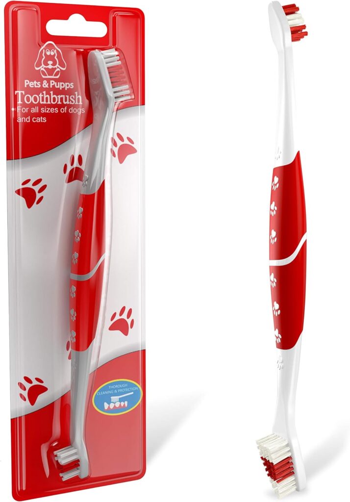 Pets & Pupps Dual-Head Pet Toothbrush Pets and Pupps dual-head pet toothbrush with soft bristles for dogs and cats