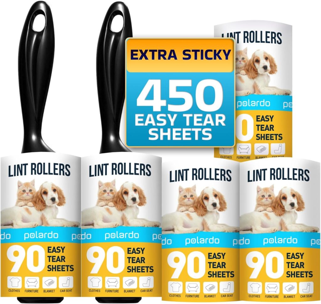 Polardo lint rollers for removing cat hair from clothes sofas blankets and furniture