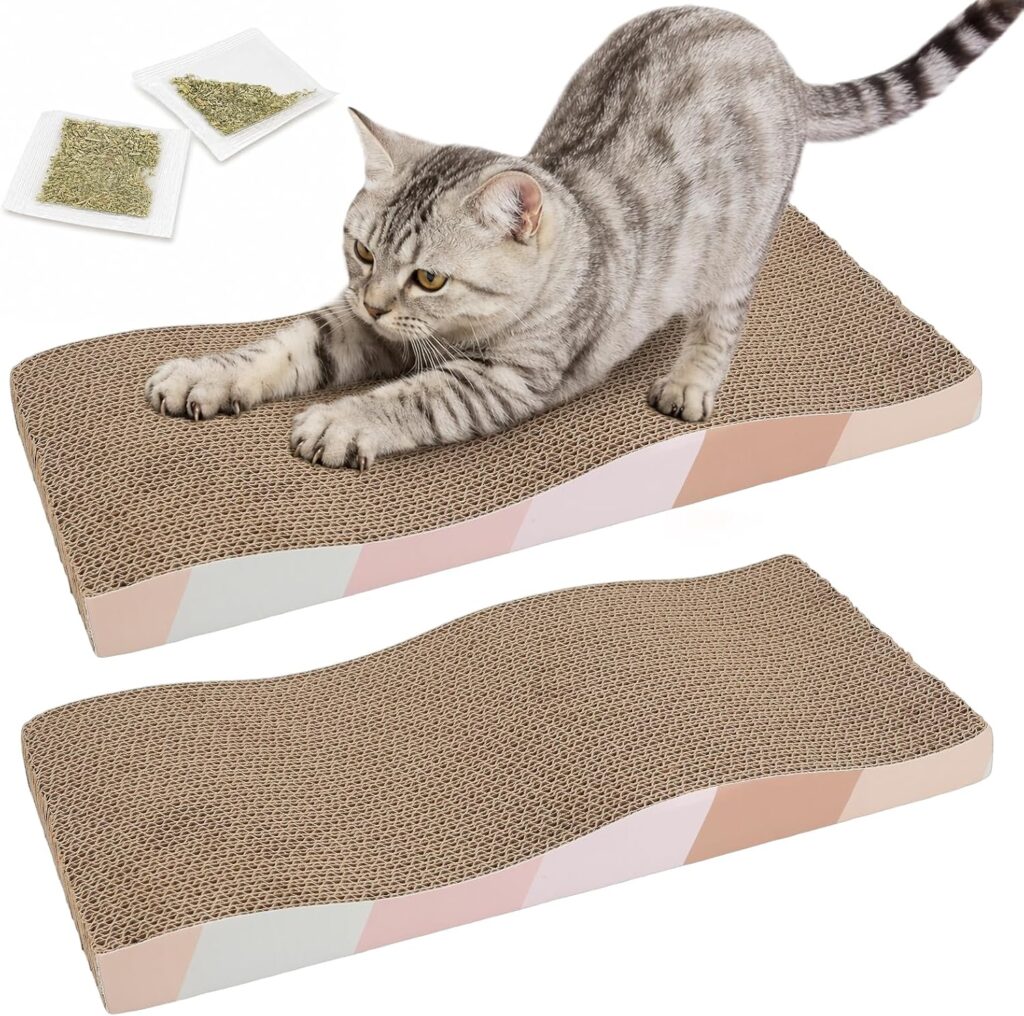SIDAZON cardboard cat scratching board for horizontal scratching